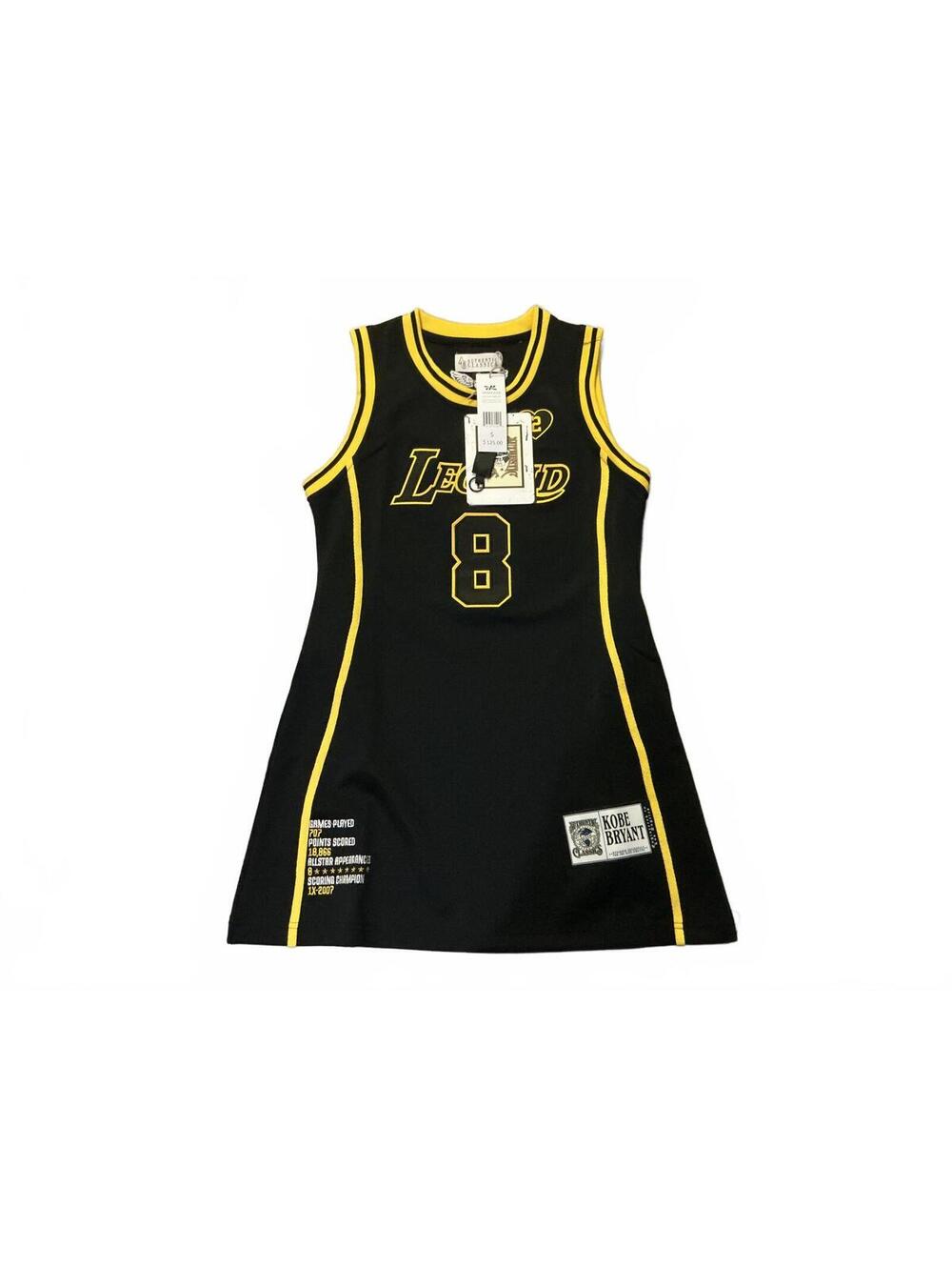 Kobe Bryant Mamba Black and Yellow Basketball Jersey Dress small